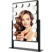 Impressions Vanity Hollywood Tri Tone XL Makeup Mirror with Lights and 360 Degree Swivel (Black)