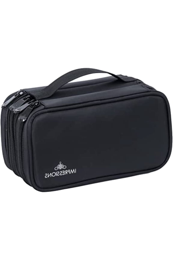 Impressions Vanity Ibizia Cosmetic Travel Bag Organizer with Multiple Compartment (Black)