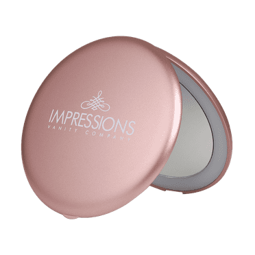 Impressions Vanity Infinity Compact Makeup Mirror with Lights and Magnification (Rose Gold)