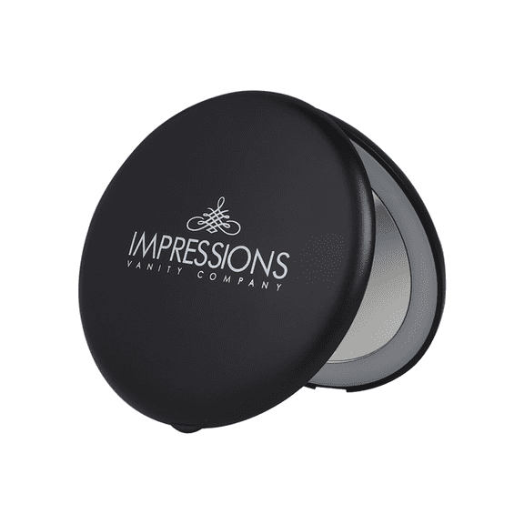 Impressions Vanity Infinity LED Magnifying Glass Compact Makeup Mirror with Light (Black)