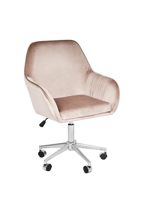 Impressions Vanity Kelly Makeup Vanity Chair with Adjustable Height and 360 Degree Swivel (Pink)