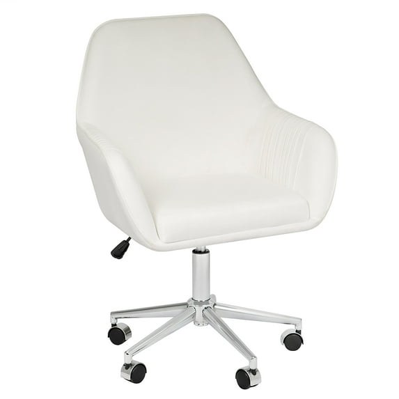 Impressions Vanity Kelly Makeup Vanity Chair with Adjustable Height and 360 Degree Swivel (White)