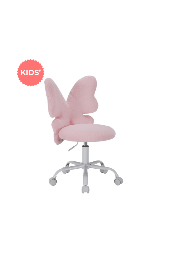 Impressions Vanity Kids Alexia Swivel Vanity Chair with Smooth Teddy Finish, and 360 Degree Spin
