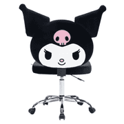 Impressions Vanity Kuromi Armless Swivel Vanity Chair, Adjustable Height, Five Wheels, Black