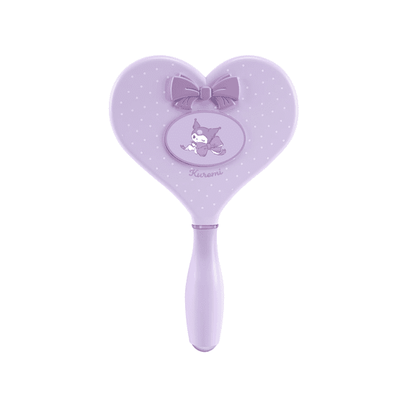 Impressions Vanity Kuromi Lovely Ribbon Heart Handheld Makeup Mirror with Standing Base, LED Lighted