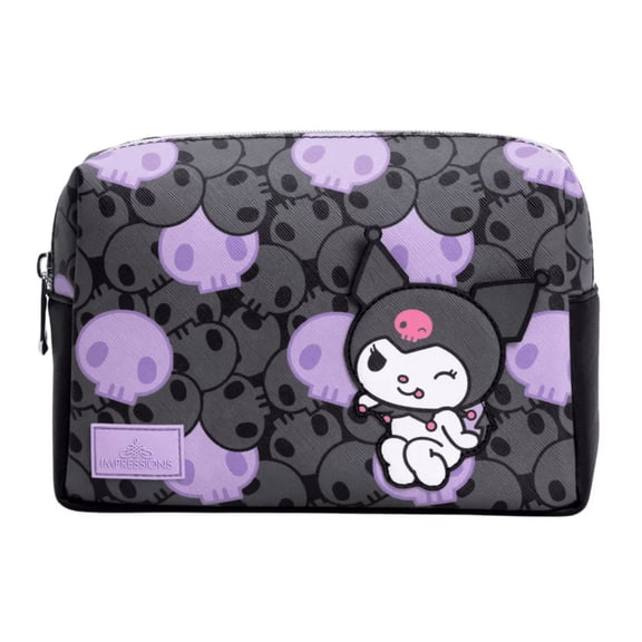Impressions Vanity Kuromi Travel Cosmetic Pouch with Inner Zipper Pocket and Slip Pocket