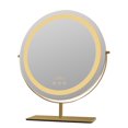 thumbnail image 1 of Impressions Vanity Aura Tri Tone Round Makeup Mirror with Lights and Standing Base(Champagne Gold), 1 of 7