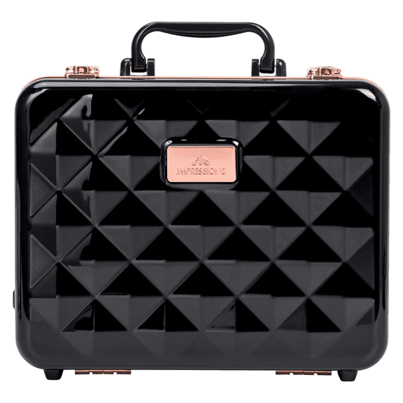 Impressions Vanity Laguna Travel Makeup Case with Portable LED Mirror and Adjustable Compartments