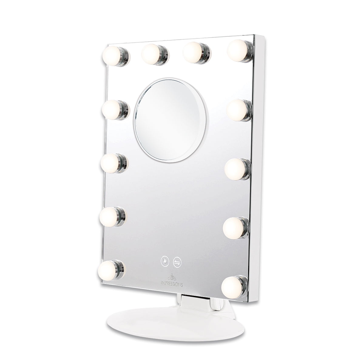 Impressions Vanity Lumière Touch Pad Mini Tabletop LED Makeup Mirror with  Lights (White)