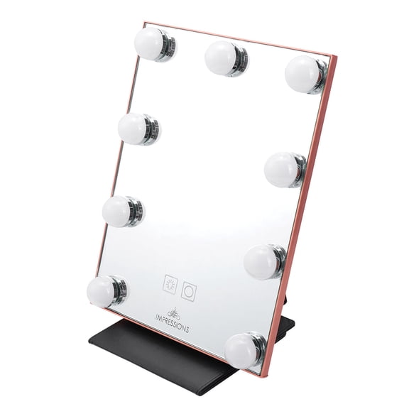Impressions Vanity Lumiere Touch Pad Plus LED Makeup Mirror, Tabletop Vanity Mirror (Rose Gold)