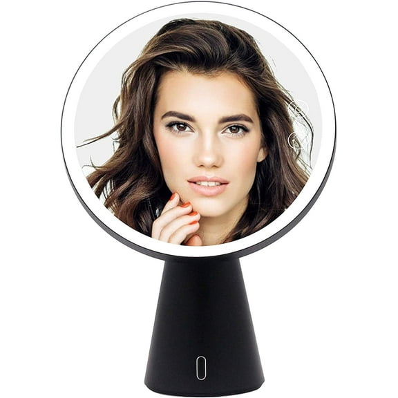Impressions Vanity Luna LED 5X Magnifying Lighted Makeup Mirror with Night Lamp (Charcoal)