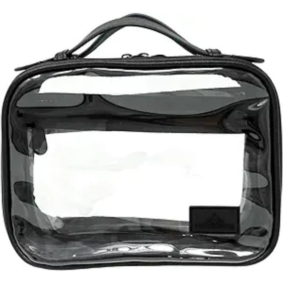 Impressions Vanity Malta Clear Toiletry Case for Women, Waterproof Travel Makeup Bag (Black)