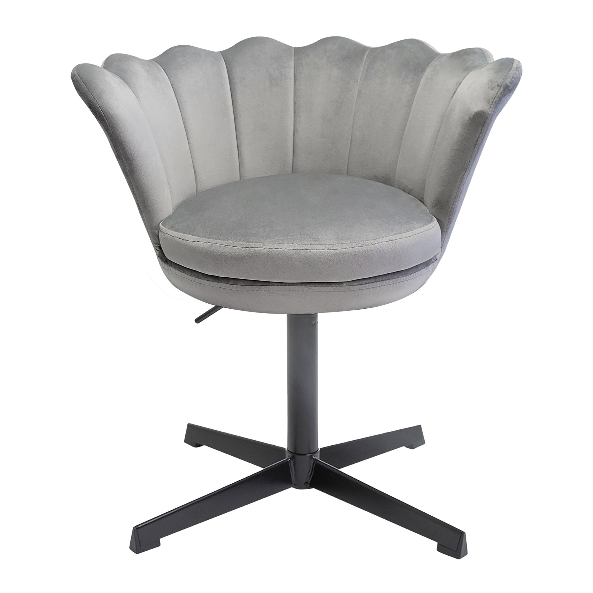 Impressions Vanity Melissa Swivel Modern Makeup Chair, 360 Degree Swivel Desk Chairs (Gray Velvet)