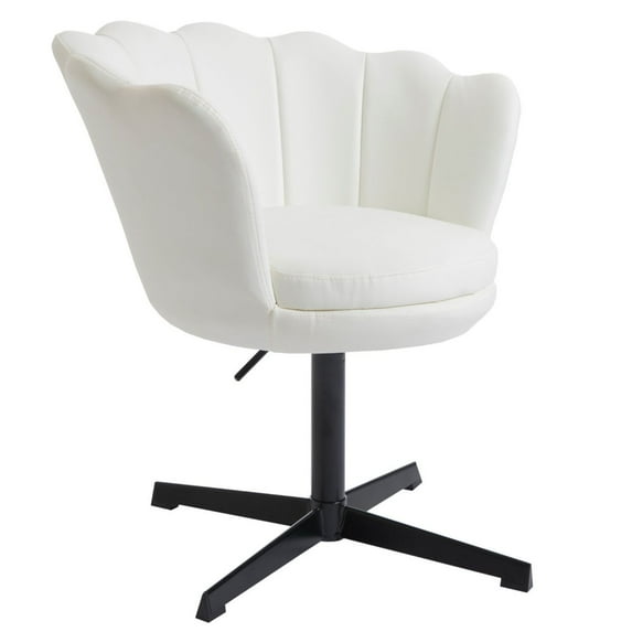 Impressions Vanity Melissa Swivel Modern Makeup Chair, 360 Degree Swivel Desk Chairs (White)