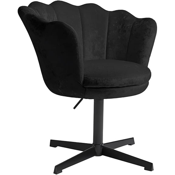 Impressions Vanity Melissa Swivel Vanity Chair with Adjustable Height, Makeup Desk Chair (Black Velvet)