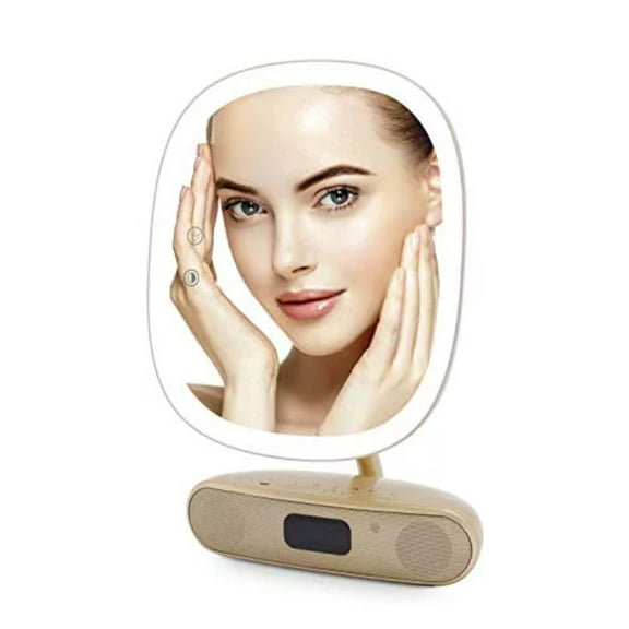 Impressions Vanity Melody Duotone LED Makeup Mirror,  Tabletop Lighted Vanity Mirrors (Champagne Gold)