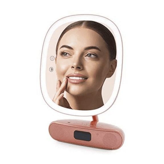 Impressions Vanity Melody Duotone LED Makeup Mirror, Tabletop with Bluetooth Speakers (Rose gold)