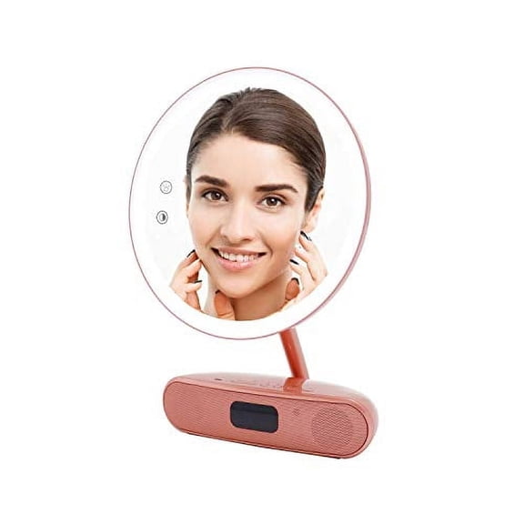 Impressions Vanity Melody Round Duotone Makeup Mirror with Lights and Touch Sensor (Rose Gold)