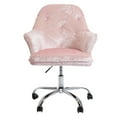 thumbnail image 1 of Impressions Vanity Michelle Tufted Vanity Chair with 360 Degree Swivel, Button Design Desk Seat with Five Non Marking Caste (Pink Crushed Velvet), 1 of 5