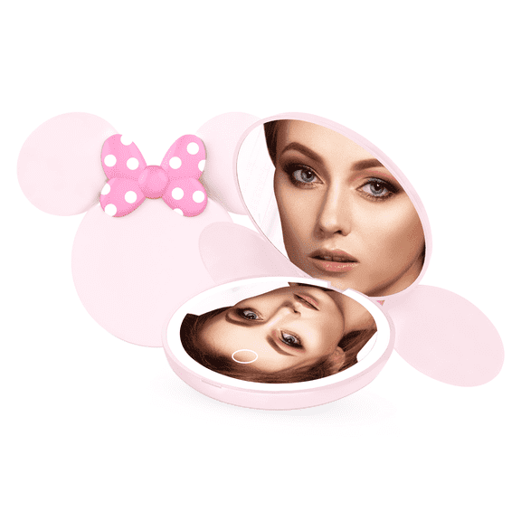 Impressions Vanity Minnie Mouse Shape LED Compact Mirror with 2X Magnification