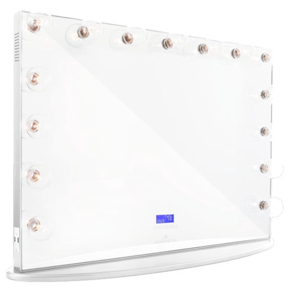 Impressions Vanity Mirror Hollywood Glow Pro LED Makeup Mirror, Tabletop Wall Mount (Glossy White)