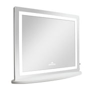 Impressions Vanity Mirror with Lights and Dimmer Switch Knob for Adults, Wall Mirror Hollywood Opulence Plus Makeup Mirror for Room Decor and Vanity Desk (White)