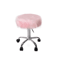 thumbnail image 1 of Impressions Vanity Momo Faux Fur Vanity Stool (Pink), 1 of 5
