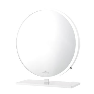 Impressions Vanity Monarch Plus Hollywood Vanity Desk Mirror with Dimmable LED Strip Lights (White)