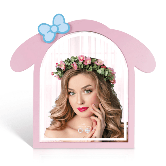 Impressions Vanity My Melody Arch RGB Tabletop Mirror with LED Lights, Stand and Wall Mount