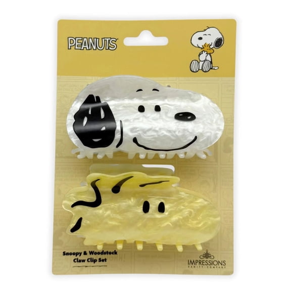 Impressions Vanity Peanuts SNOOPY And Woodstock Claw Clip Set with Pearlescent Finish