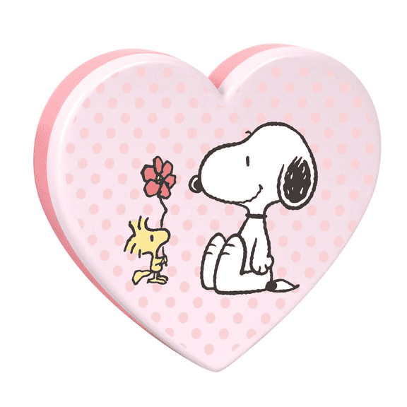 Impressions Vanity Peanuts Snoopy Swivel Heart Bow LED Compact Mirror with 3x Top Magnified Mirror