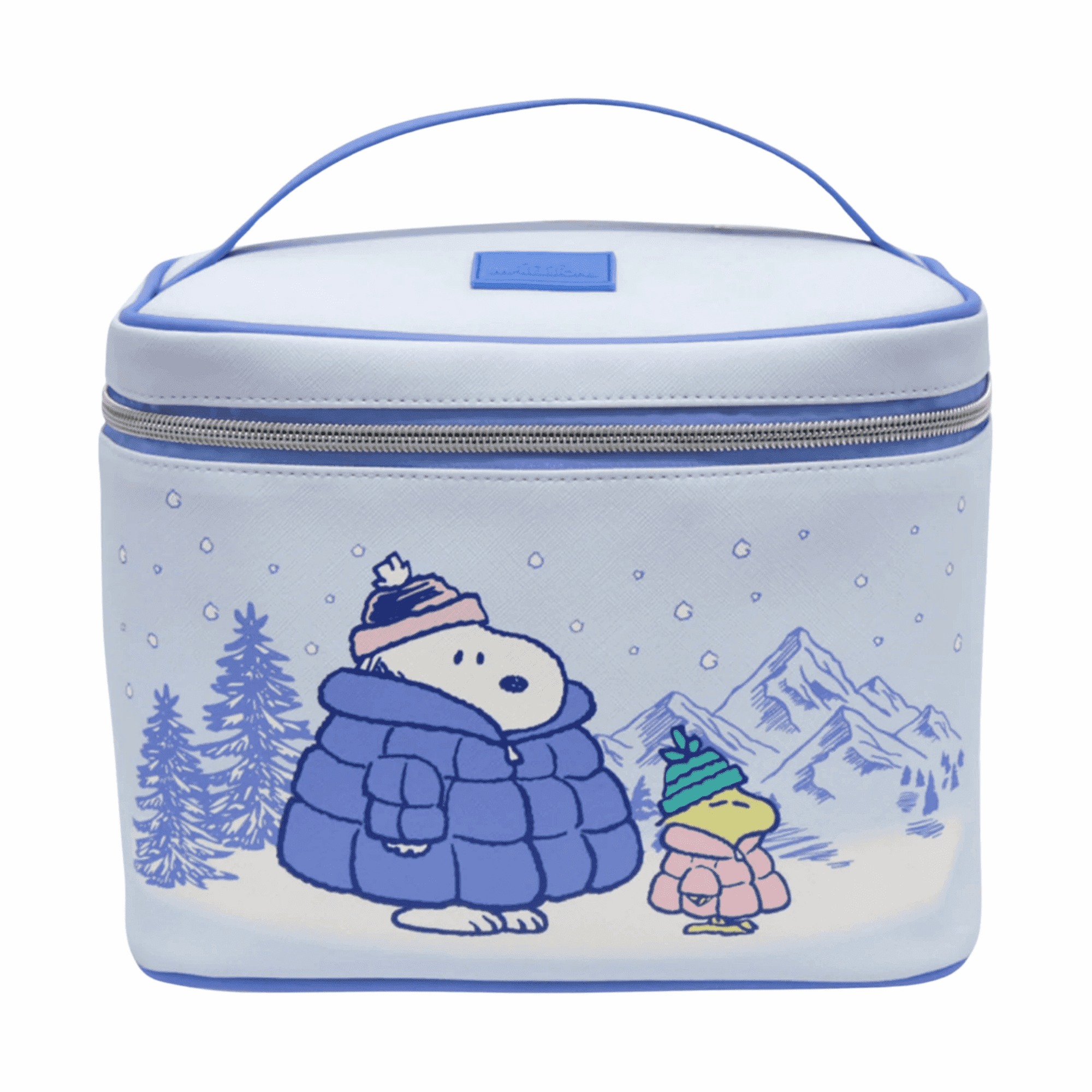 Impressions Vanity Peanuts Snoopy Winter Makeup Train Case, Top Handle, Printed Artwork