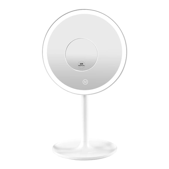 Impressions Vanity Poppy LED Makeup Mirror with 10x Magnification, Tri Tone Lighting, Touch Control (White)