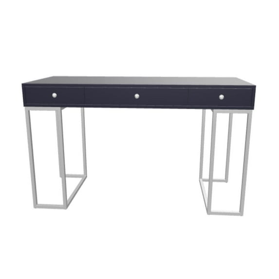 Impressions Vanity Premium Makeup Desk, Celeste Modern Table with 3 Drawers and Crystal Knobs (Black)