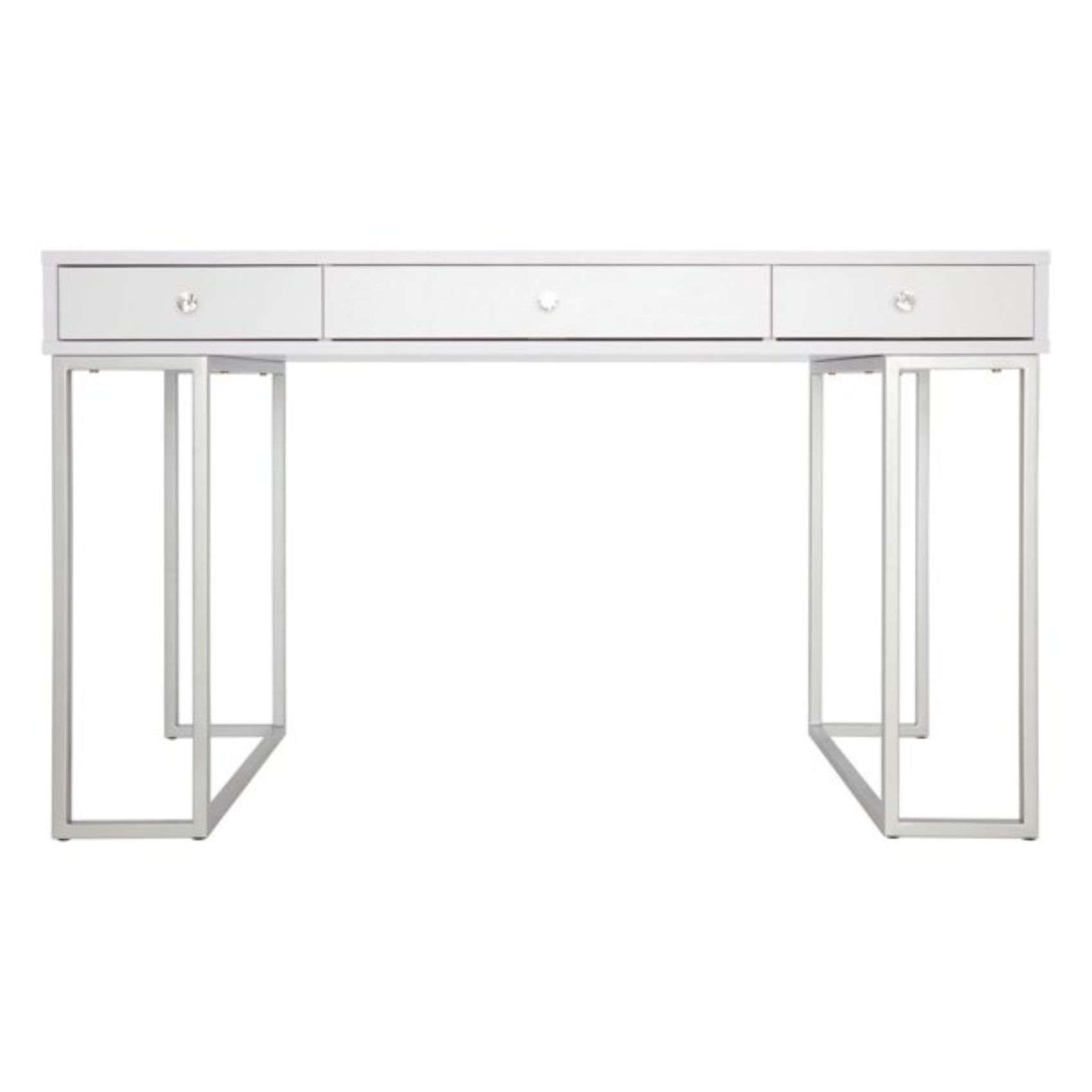 Impressions Vanity Premium Makeup Desk, Celeste Modern Table with 3 Drawers and Crystal Knobs, Perfect for Bedroom Decore (White) - image 1 of 6