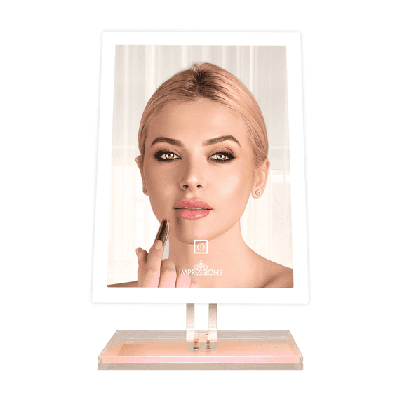 Impressions Vanity Prisma Tri Tone LED Makeup Mirror, Vanity Mirror with Stand and Adjustable Tilt