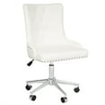 thumbnail image 1 of Impressions Vanity Raven Tufted Swivel Vanity Desk Chair, Armless Cushion Makeup Desk Chair (White), 1 of 9