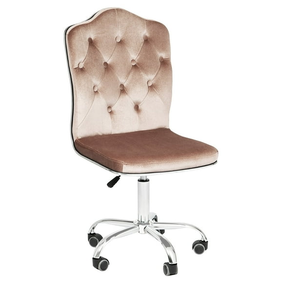Impressions Vanity Royal Tufted Vanity Chair with 360 Degree Swivel, Button Cushioned Seat (Pink)