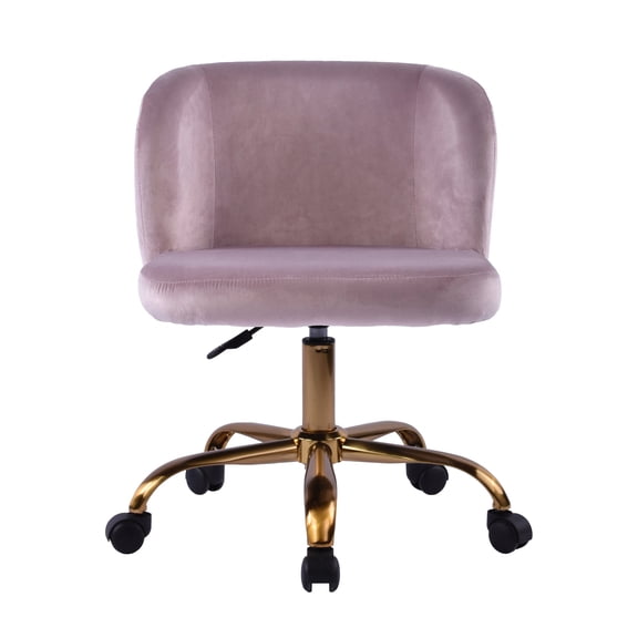 Impressions Vanity Rylee Swivel Vanity Chair, 360 Degree Rotating Modern Makeup Seat (Pink Velvet)