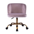 thumbnail image 1 of Impressions Vanity Rylee Swivel Vanity Chair, 360 Degree Rotating Modern Makeup Seat (Pink Velvet), 1 of 6