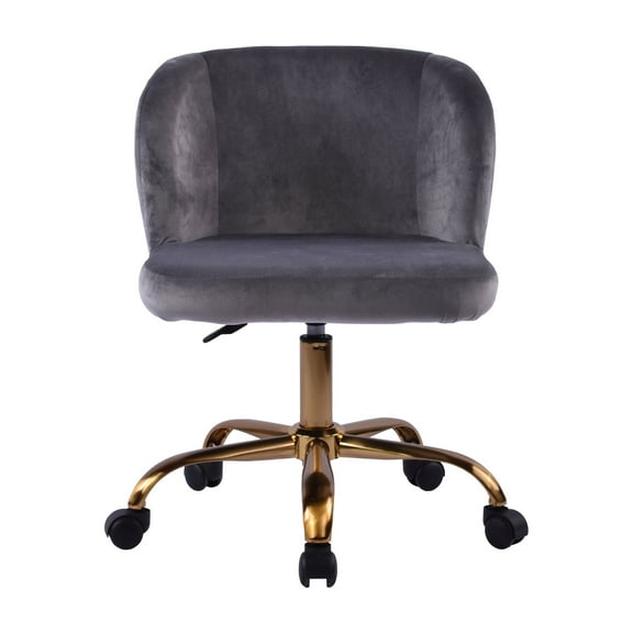 Impressions Vanity Rylee Swivel Vanity Chair with 360 Degree Rotation for Adults (Dark Grey)