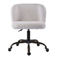 thumbnail image 1 of Impressions Vanity Rylee Swivel Vanity Chair with Adjustable Height and Wheels (White Lambs Wool), 1 of 7