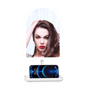 Impressions Vanity SLAYssentials Arch Tri Tone LED Tabletop Makeup Mirror with Phone Stand Tray Base