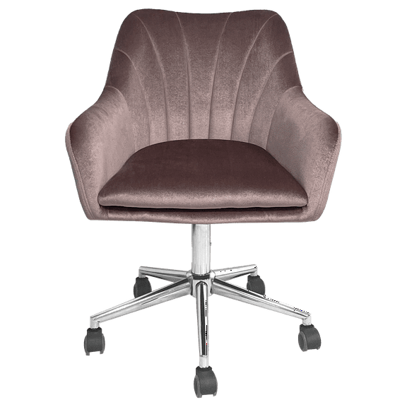 Impressions Vanity Sadie 360 Degree Swivel Makeup Vanity Chair with 5 Wheels (Pink Velvet)