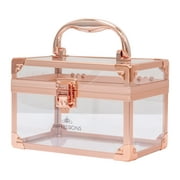 Impressions Vanity Savvy Petite Train Case with Crystal Clear Panels (Rose Gold Clear)