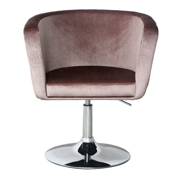 Impressions Vanity Simone Armchair with 360 Swivel, Makeup Chair with Flat Metal Base (Pink Velvet)