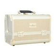 thumbnail image 1 of Impressions Vanity SlayCase Mini Makeup Travel Case with Adjustable Dividers, Durable Vanity Cosmetic Case with Lockable System (Champagne Sparkle), 1 of 13