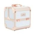 thumbnail image 1 of Impressions Vanity SlayCube Makeup Travel Case with Vanity Top Mirror(White & Rose Gold Studded), 1 of 11