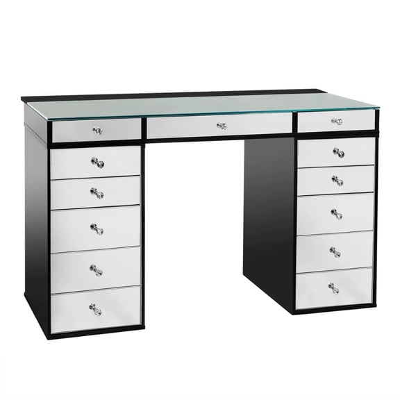 Impressions Vanity SlayStation 2.0 Mirrored Tabletop and 5 Drawer Units Bundle (Pro Black)