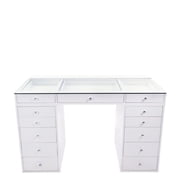 Impressions Vanity SlayStation 2.0 Vanity Desk with Mirror and Drawer Unit Bundle Bright White